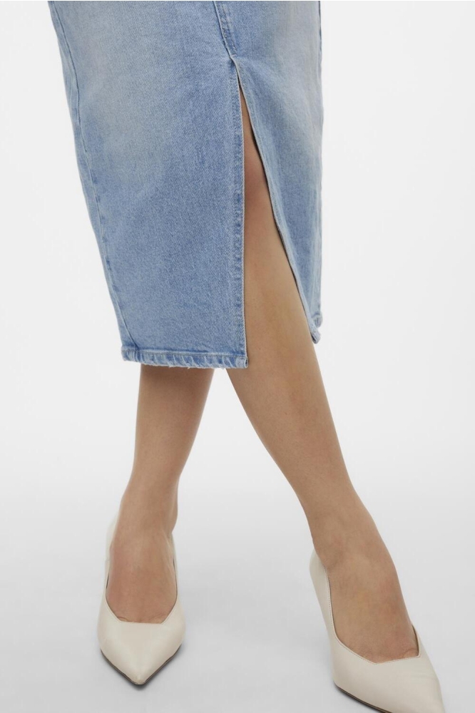 VMVERI HR CALF DENIM SKIRT GA MIX N 10295731 LIGHT BLUE DENIM